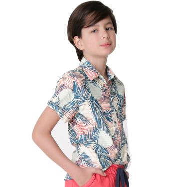 Imagem de Infantil - Camisa Juvenil Look Jeans Folhagem Laranja  menino