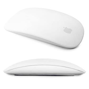 Imagem de IRAINSUN Capa de silicone para mouse para Apple Magic Mouse 1 e 2, à prova de quedas, à prova de poeira, capa ultrafina (branca)