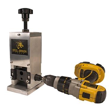 Imagem de Steel Dragon Tools WRA15 Benchtop manual ou furadeira alimentada por broca 0,4 cm a 2,5 cm. Máquina de decapagem automática de fios de sucata de fio de cobre