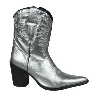 Imagem de Bota Texana Bico Fino Prata Mexicana Boots Lançamento