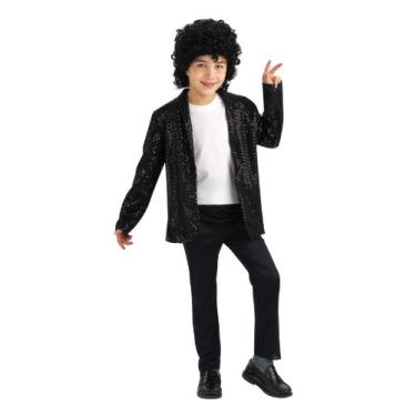 Imagem de Michael Jackson Child's Deluxe Billie Jean Sequin Jacket Costume Accessory, Large
