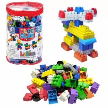 Imagem de Bloco de Montar 350 Peças Brinquedo Infantil Didatico Bloquinhos de Encaixar Monta Monta Educativo LucToys