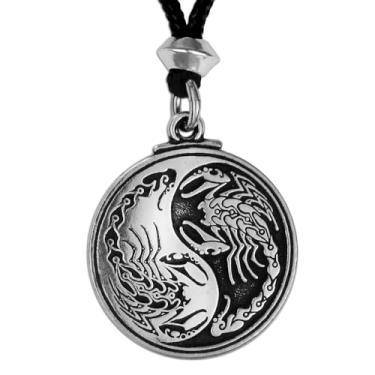 Imagem de Colar com pingente de símbolo Yin Yang da Pewter Scorpion