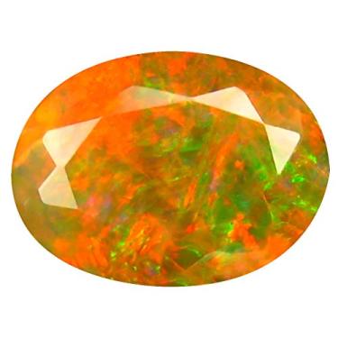 Imagem de 1,20 ct AAA+ Qualidade da pedra preciosa corte oval (10 x 7 mm) opala arco-íris não aquecida genuína e extraída da pedra preciosa solta da Terra