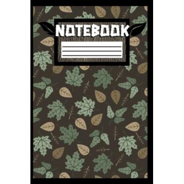 Imagem de Caderno de capa comum: páginas pautadas pequenas de 15 x 23 cm, diário, ferramenta de estudo para crianças, adolescentes ou adultos - Marrom com folhas: 80 páginas (40 folhas)