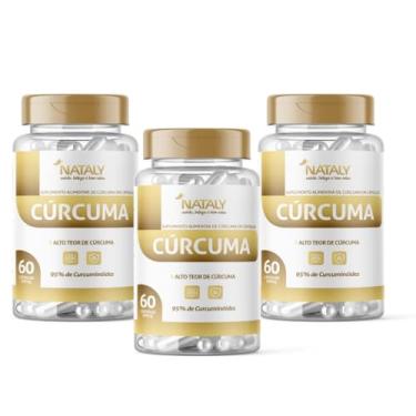 Imagem de Kit Com 03 - Cúrcuma 95% Curcumina 60 Capsulas de 500mg Nataly