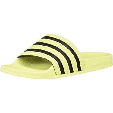 Imagem de adidas Originals Sandália feminina Adilette Slide, Amarelo gelo/amarelo gelo/preto central, 33