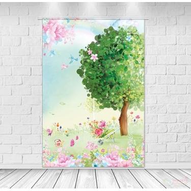 Imagem de Painel Decoração Casado Retangular Tecido Sublimado Jardim Encantado Aquarela