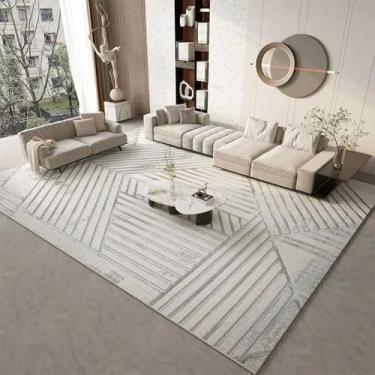 Imagem de Tapete cinza claro de luxo moderno para decoração de sala de estar, carpetes para corredor, escritório, tapete grande para quarto, cabeceira, b, 300x400cm 118x157 pol.