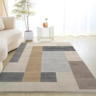 Imagem de Tapetes geométricos para sala de estar, quarto, decoração, tapete, tamanho grande, sofá, cadeira, área, tapete macio, fofo, sala de estar, flanela, 10.200 x 300 cm, 78,7 x 118 pol.