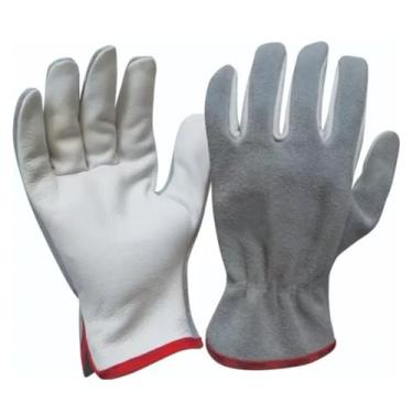 Imagem de Kit 10 Luvas de Raspa Cano Curto de Vaqueta Mista EPI - Alta Durabilidade e Protecao para Trabalho Pesado, Tamanho Unico, Punho de 7cm, Ideal para Industria e Construcao