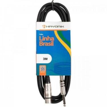 Imagem de Cabo Para Microfone Linha Brasil Xlr(F)XP10 3M Preto Hayonik