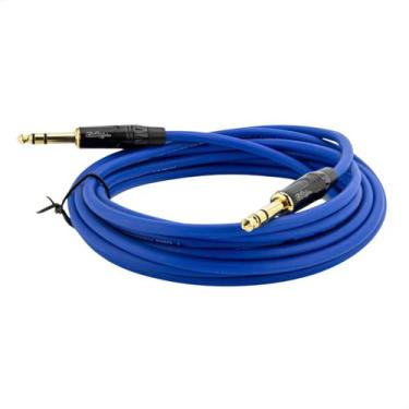 Imagem de Cabo P10 para P10 Estereo Profissional - Azul 3 Metros - CIRILO CABOS