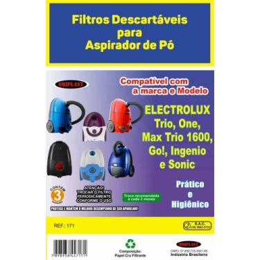 Imagem de 3 Sacos Descartáveis Aspirador de Pó Electrolux Max Trio - Oriplast 