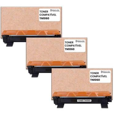 Imagem de kit 3 cartucho de toner Compatível TN1060 para impressora Brother DCP-