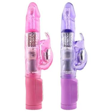 Imagem de Vibrador Rotativo Rabbit 7 Vibrações 22 X 3Cm Vipmix, Rosa