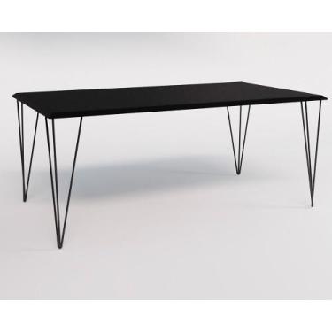 Imagem de Mesa Eames Clips de Ferro Preto Tampo Retangular Preto 135x75 - Up Hom