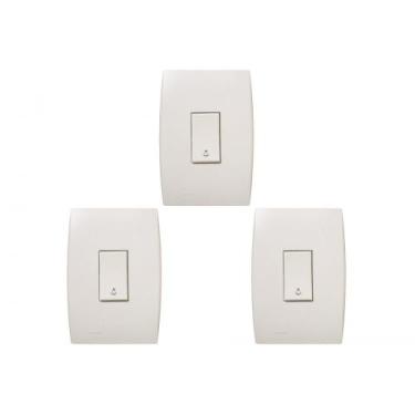 Imagem de Kit C/3 - Conjunto Soprano Ilus 4X2 Branco Com Placa(1Cam...