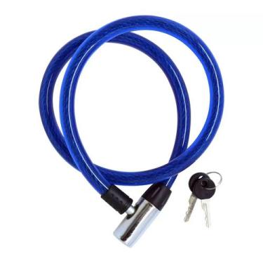 Imagem de Trava De Segurança Cadeado P/ Bicicleta 14x800mm Com Chaves  - NAVY+PR