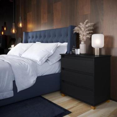 Imagem de Mini Cômoda E-J Modelo Retrô Com Pés em Madeira Maciça Puxadores Inter