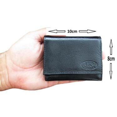 Imagem de Carteira Masculina Compacta De Couro Com tiras autocolantes - Fn Couro