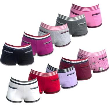 Imagem de Kit 10 Calcinhas Short Maui Algodão Penteado - Click Mais Bonita, P, S