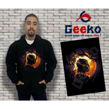 Imagem de Moletom Canguru Masculino Pantera Negra Black Panther Geeko, Preto, G