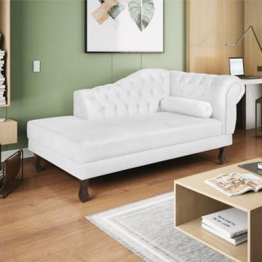 Imagem de Diva Recamier Diana 130cm Lado Esquerdo Suede - Amarena Móveis, Branco