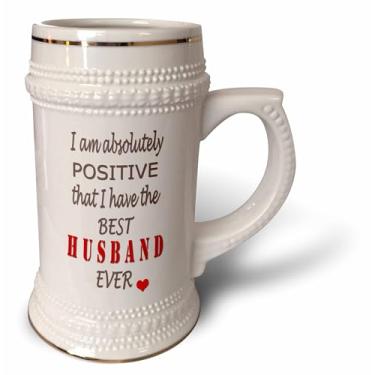 Imagem de 3dRose Caneca absolutamente positiva que eu tenho o melhor marido de sempre. Casamento. Caneca de caneca, 510 g, 640 ml, branca