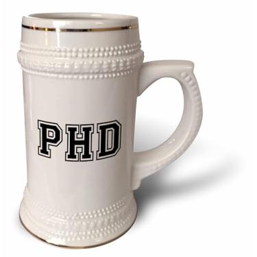 Imagem de 3dRose Caneca Stein pHD School College or University Gift-Black-Doctor Graduating Souvenir-Stein, 510 g (STN_151237_1), 623 g, branca