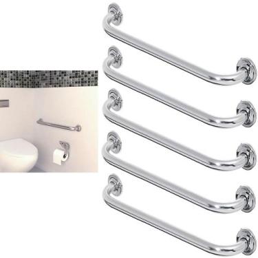 Imagem de Alça Barra de Apoio 60cm Acessibilidade Kit 5 Uni Segurança Idoso Gest