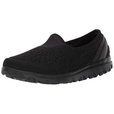 Imagem de Propét Sapato Oxford feminino Travelactive Slip-On, Todo preto, 11 XX-Wide