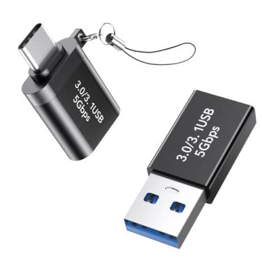 Imagem de Adaptador USB para USB C pacote com 2, adaptador USB C fêmea para USB macho e adaptador USB A fêmea 3.0 para USBC macho Conversor OTG para MacBook Pro 2021, iPad Pro 2020, Samsung Galaxy S8/S9 e