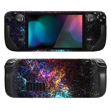 Imagem de PlayVital Conjunto completo de decalque de película protetora para LCD Steam Deck, adesivos personalizados capa de vinil para Steam Deck OLED - Galaxy Splash