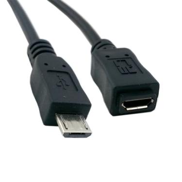 Imagem de NFHK Cabo micro USB 2.0 tipo 5 pinos macho para fêmea com pino completo de 50 cm para tablet telefone MHL OTG extensão 50 cm