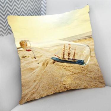 Imagem de Almofada Decorativa Cheia c/ Zíper 25x25 cm Náutico Oceania Praia Mar 