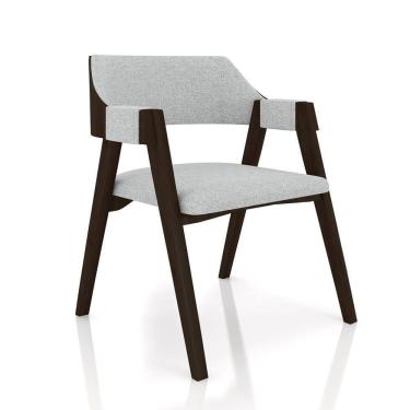 Imagem de Cadeira Sala De Jantar E Jogos Carteados Madeira Maciça Poker Linho Cinza-capuccino G42 - Gran Belo