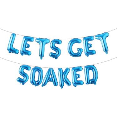 Imagem de Lets Get Soaked Birthday Decoration Pool Beach Lets Get Soaked Balloons Splish Splash Birthday Balloons Pool Birthday Party Decoration Balloons (LETS GET SOAKED Blue)