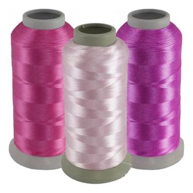 Imagem de Linha Bordar 100% Poliéster 120g Cone 4000m Cor Rosa Pink - Qian Suo, 