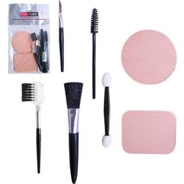 Imagem de Pincel Para Make Maquiagem + Esponja E Acessorios Kit Com 7 Pecas Na S