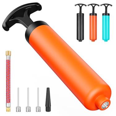 Imagem de Bomba de bola, bomba de bola para bolas esportivas, bomba de bola de futebol, bomba manual com 3 agulhas, bocal, mangueira de extensão, perfeita para vôlei, basquete, rúgbi, balão, sistema de inflador