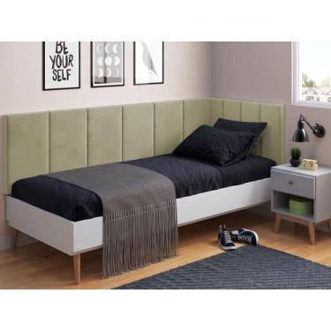 Imagem de Cabeceira Em L Com Lateral Estofado Las Vegas - Magazine L, Areia