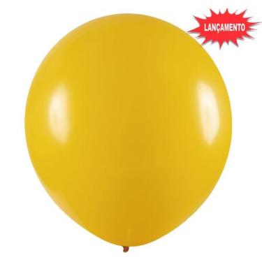 Imagem de Balão de Festa Redondo Profissional Látex Liso 24'' 60cm - Amarelo Our