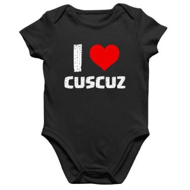Imagem de Body Bebê Algodão I love cuscuz - Foca na Moda, Preto, P