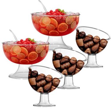 Imagem de 5 Peças Utilidade Cozinha 3 Taça Inclinada e 2 Taças Gourmet - 3T