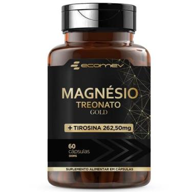 Imagem de Treonato de Magnesio + L Tirosina Gold 500mg 60 Cápsulas Ecomev
