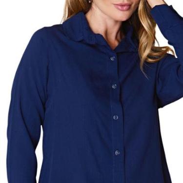 Imagem de Camisas Social Feminina Classica Blusa Lisa Com Manga Longa-Feminino