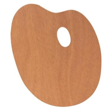Imagem de Paleta para Pintura Tridente Oval em Compensado Virola 31x40cm