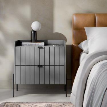 Imagem de mesa de cabeceira para quarto em mdf lateral de cama gaveteiro 2 gavet