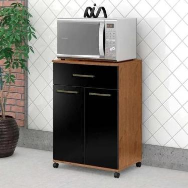 Imagem de Armario Multiuso Primor 2P1G Cinamomo Preto Catedral Zanzini Moveis